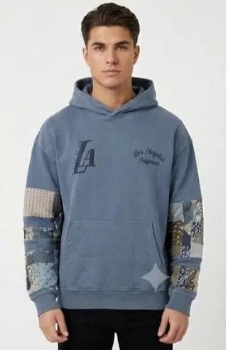 Camo Sleeve Graphic Hoodie