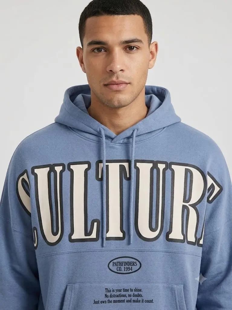 Text Graphic Pullover Hoodie
