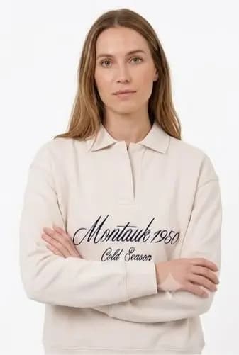 Embroidered Quarter-Zip Pullover