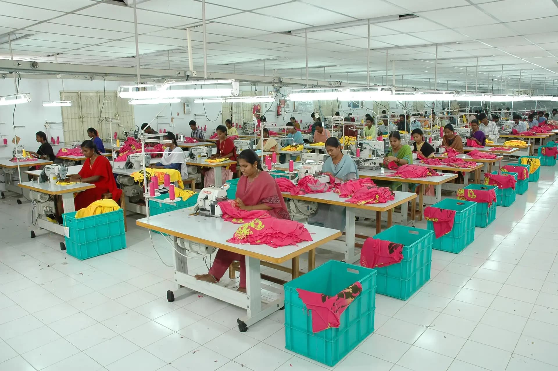 Garment production and sewing floor